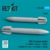 RESKIT RS72-0588 B43-0 nuclear bombs (2 pcs) (F-100D/F, F-101A/C, F-104A/C, F-105D/F, FB-111A, F-111A/E/D/F, F-4C/D/E) (3D Printed) (1/72)